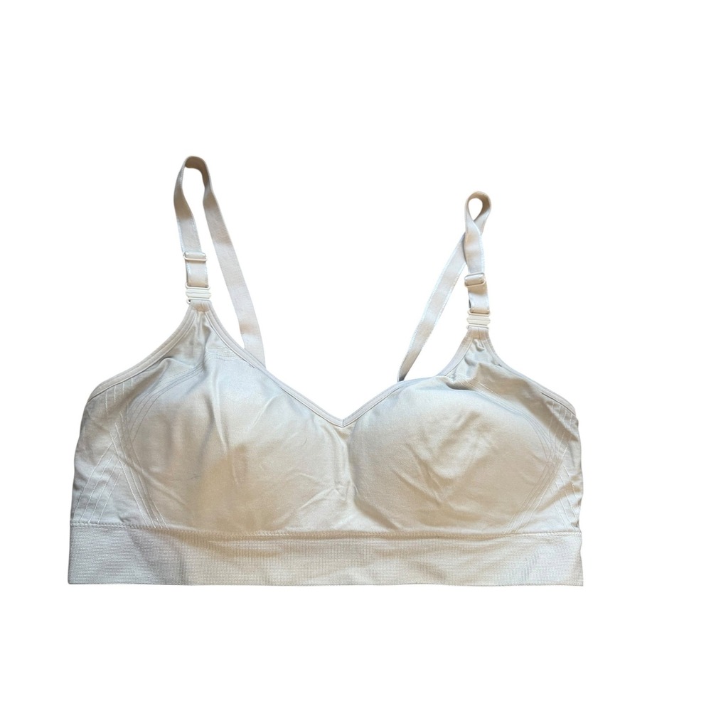Warners Wireless Bralette Women L Beige Good Seamless Adjustable Comfort